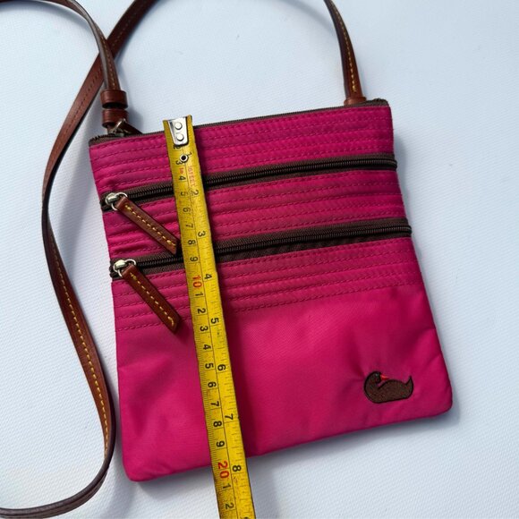 Vintage Dooney & Bourke North South Triple Zip Crossbody – Pink Nylon - Picture 7 of 12